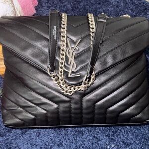 Luxury Black Chevron Shoulder Bag